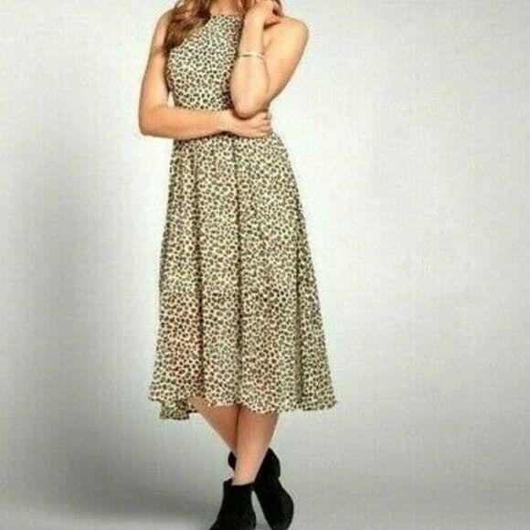 Abercrombie Fitch Dress Brown Leopard Print Small - Picture 1 of 7